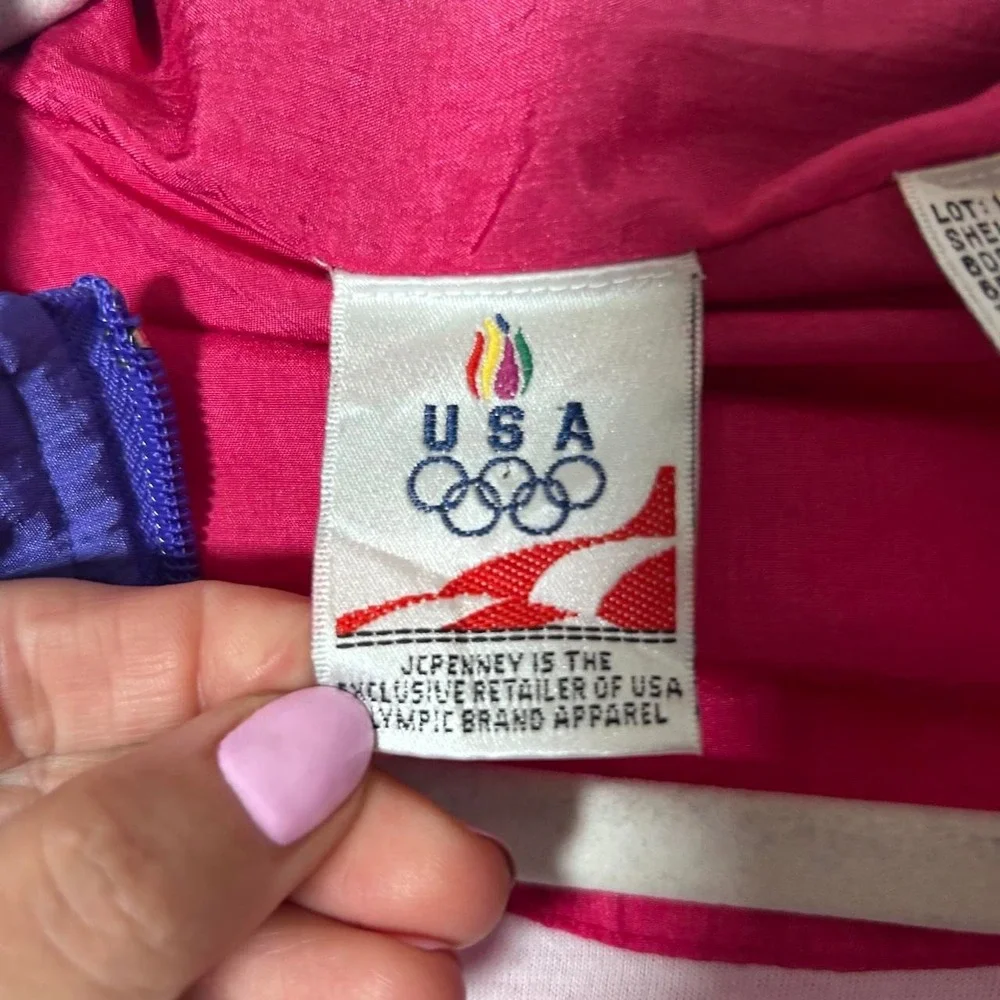 Vintage JC Penny USA Olympics Colorblock Full Zip Track Jacket Mens Size Medium